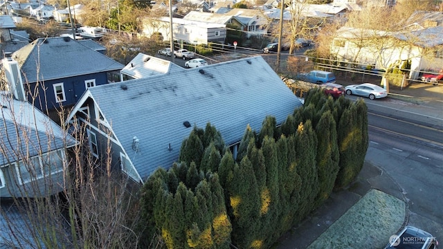 bird's eye view with a residential view