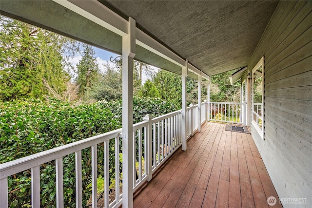 wooden deck with a porch