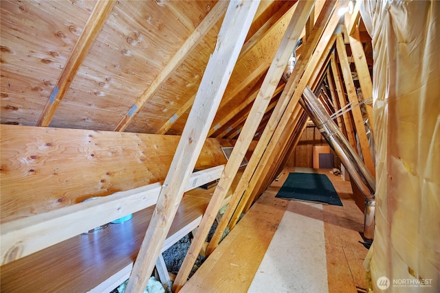 view of attic