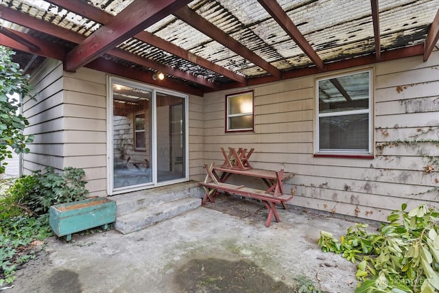 view of patio / terrace with a pergola