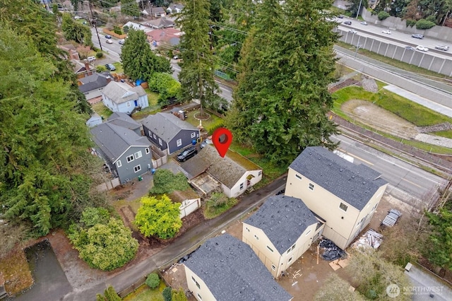 drone / aerial view featuring a residential view