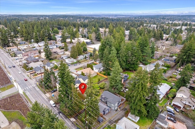 aerial view with a residential view