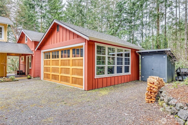 garage with driveway