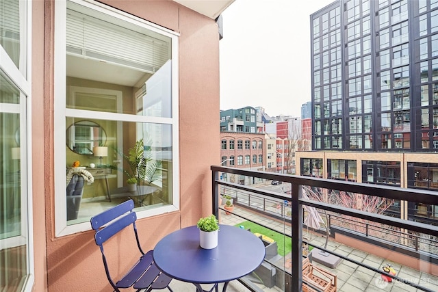 balcony with a city view