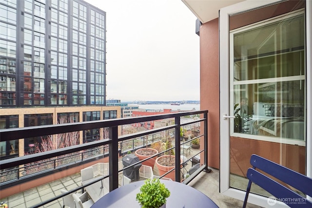 balcony featuring a view of city