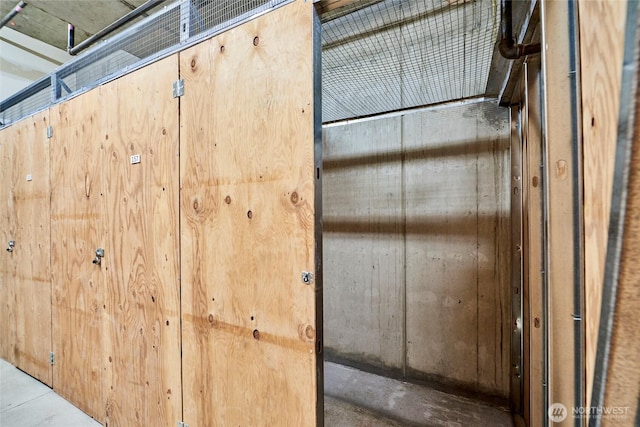 interior space featuring concrete floors