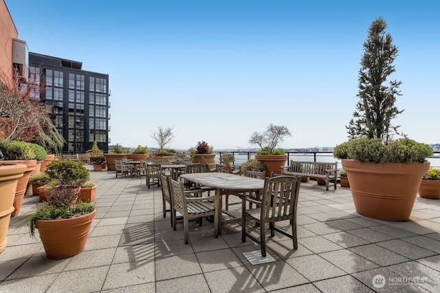 view of patio featuring outdoor dining space