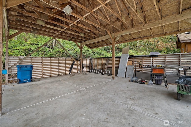 view of patio featuring fence