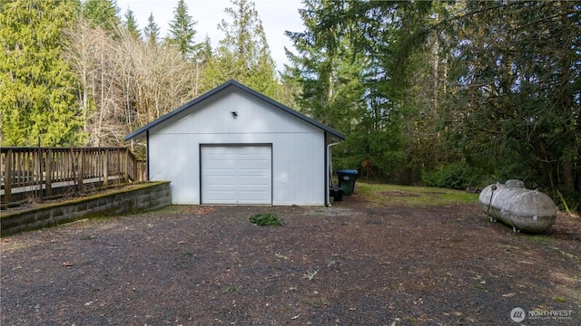 detached garage with driveway