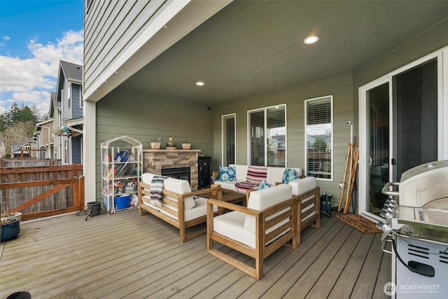 8107 165th Street Ct E, Puyallup, WA 98375 - wooden deck featuring outdoor lounge area