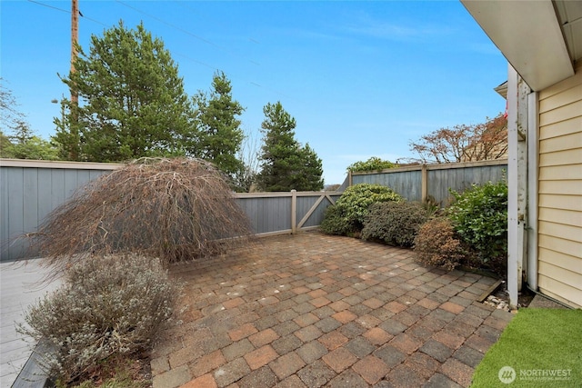 view of patio with a fenced backyard