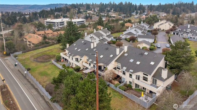 drone / aerial view with a residential view