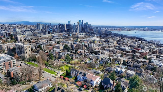307 W Highland Dr, Seattle, WA 98119 - bird's eye view with a water view and a view of city