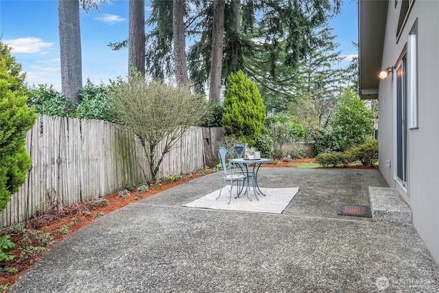 view of patio with a fenced backyard