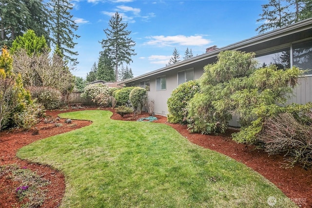 view of yard with fence