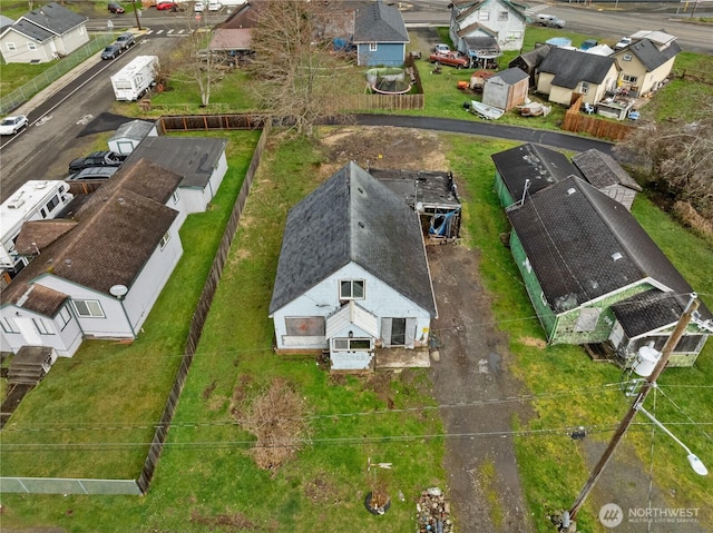 aerial view featuring a residential view