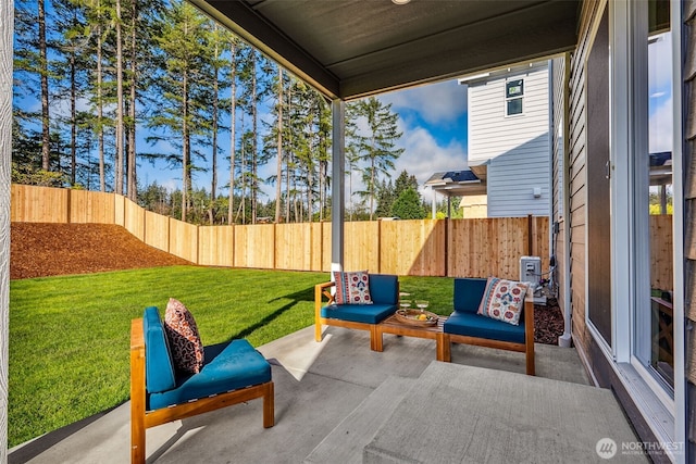 view of patio with a fenced backyard