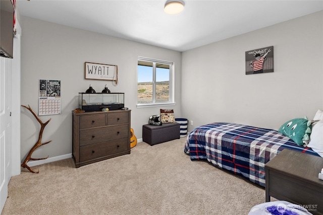 carpeted bedroom with baseboards