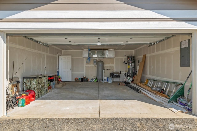 garage with electric panel