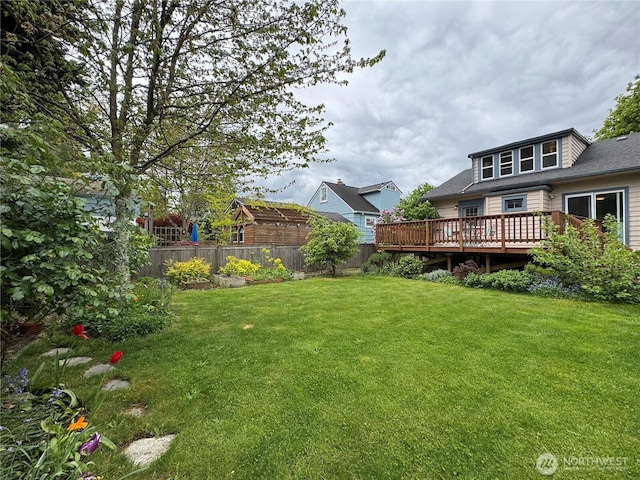 10538 Evanston Ave N, Seattle, WA 98133 - view of yard featuring a wooden deck