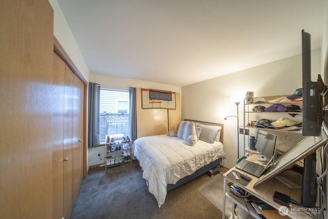 bedroom with carpet floors