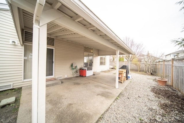 view of patio with a fenced backyard