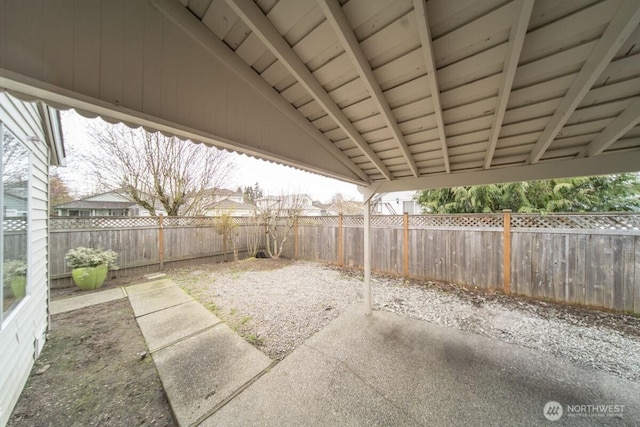 view of patio with a fenced backyard