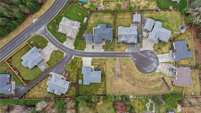 bird's eye view with a residential view