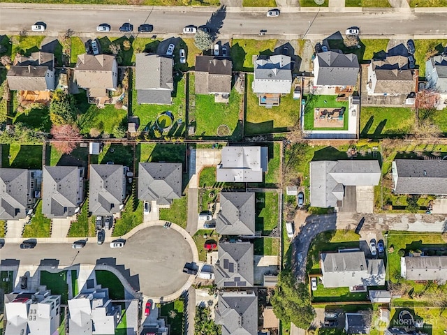 bird's eye view with a residential view