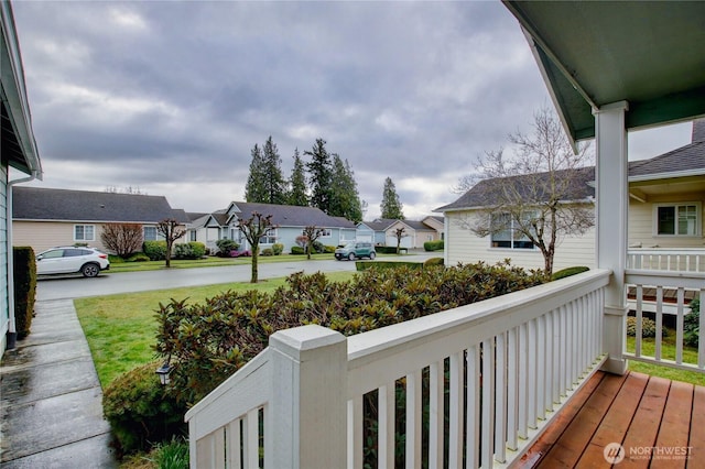 deck featuring a residential view