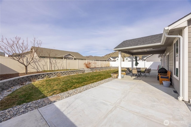 view of patio featuring a fenced backyard