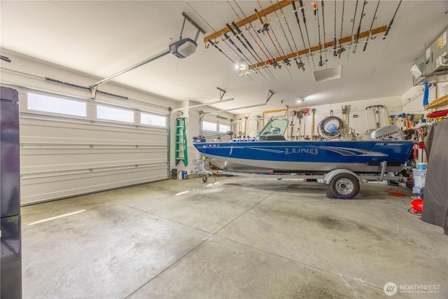 garage featuring a garage door opener