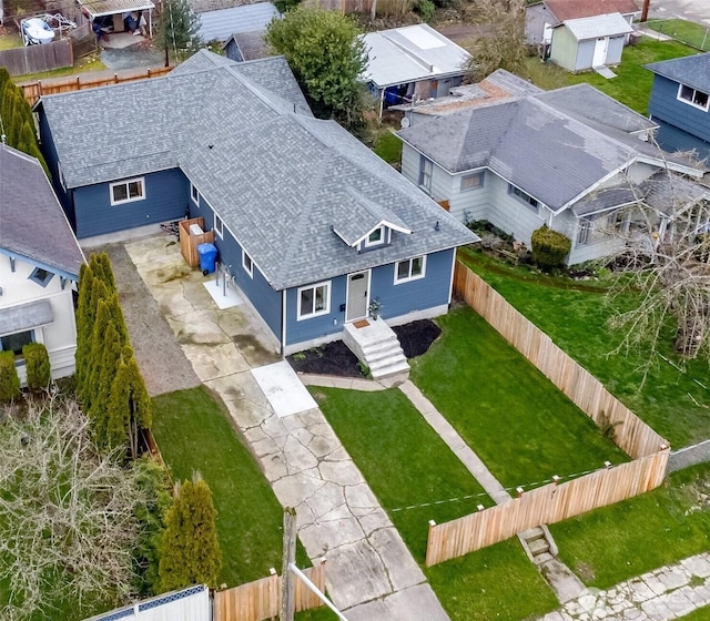 aerial view featuring a residential view