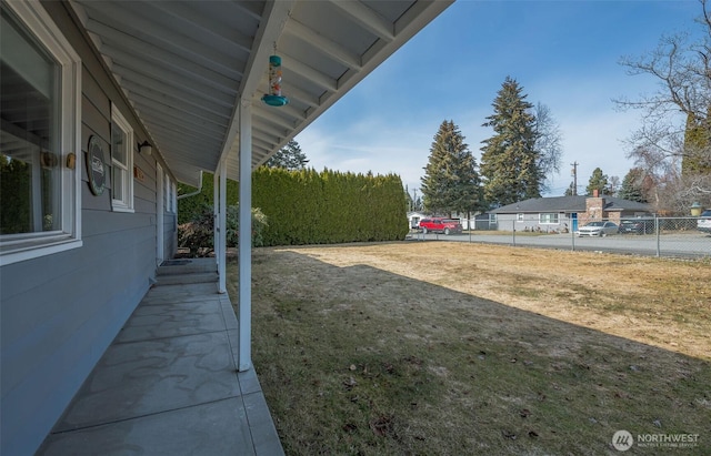 view of yard with fence