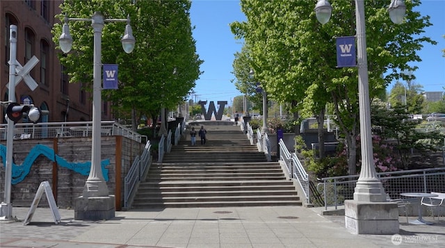 view of home's community featuring stairway