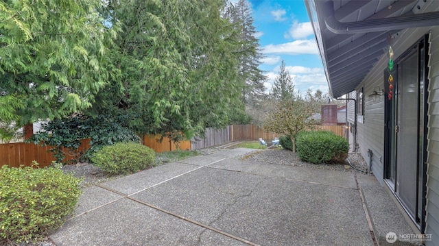 view of patio with a fenced backyard