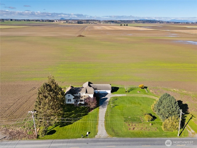 aerial view with a rural view