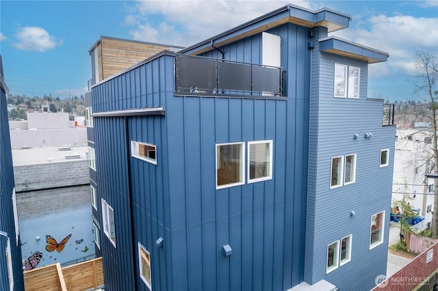 view of side of home with board and batten siding