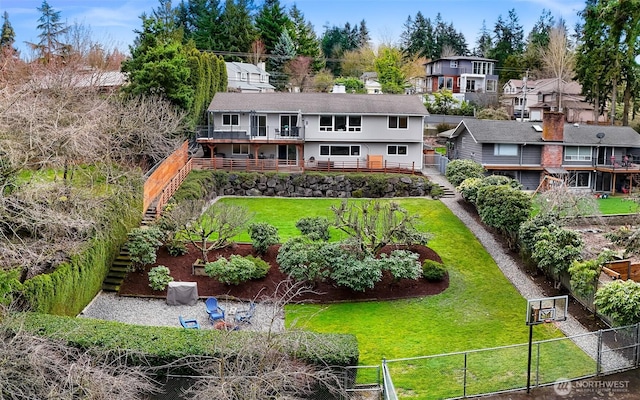 drone / aerial view featuring a residential view