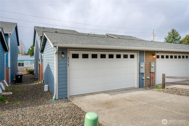 view of detached garage