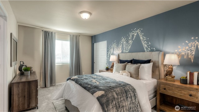 view of carpeted bedroom