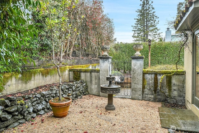 view of yard with fence