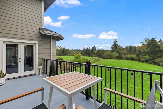 balcony with french doors