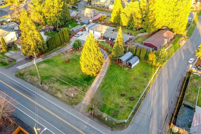 drone / aerial view with a residential view