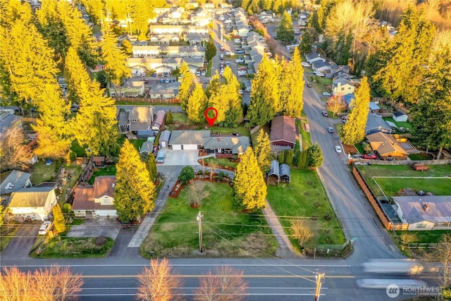 birds eye view of property featuring a residential view