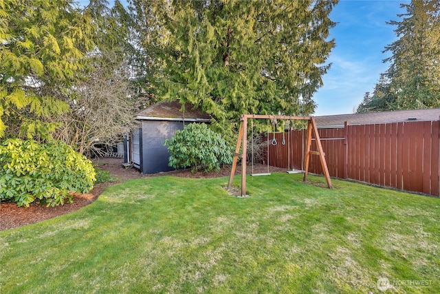 view of yard with fence