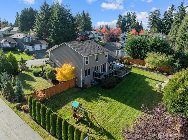 birds eye view of property featuring a residential view