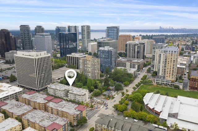 aerial view featuring a city view