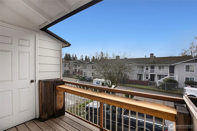 balcony featuring a residential view