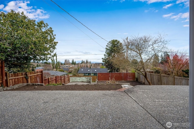 view of yard with a gate and a fenced front yard